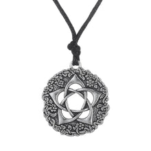 Load image into Gallery viewer, GUNGNEER Rose Pentacle Pentagram Wicca Pendant Necklace Open Cuff Bracelet Vintage Jewelry Set