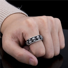 Load image into Gallery viewer, GUNGNEER Stainless Steel Skull Ring Band Gothic Biker Punk Jewelry Accessories Men Women