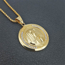 Load image into Gallery viewer, GUNGNEER Catholic Religious Virgin Mary Pendant Necklace Stainless Steel Jewelry Men Women