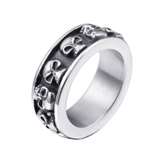 Load image into Gallery viewer, GUNGNEER Stainless Steel Skull Ring Band Gothic Biker Punk Jewelry Accessories Men Women