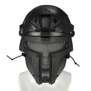 2TRIDENTS ABS Full Face Mask Helmet with Safety Metal Mesh for Hunting, Outdoor Sport, Cycling, Motorcycling, ATV, Jet Skiing, Airsoft, Paintball, CS and More