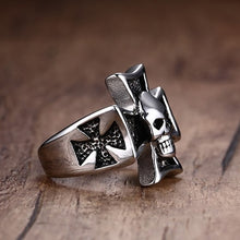 Load image into Gallery viewer, GUNGNEER Gothic Skull Biker Templar Cross Ring Punk Skeleton Jewelry Accessories Men Women