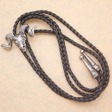 Load image into Gallery viewer, GUNGNEER Leather Satan Goat Skull Bolo Tie Gothic Satanic Demon Jewelry Accessory For Men