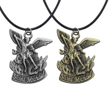 Load image into Gallery viewer, GUNGNEER Prayer Angel Wing St Michael Necklace Rope Chain Jewelry For Men Women