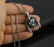 Load image into Gallery viewer, GUNGNEER Stainless Steel Viking Wolf Pendant Necklace with Bracelet Bike Punk Jewelry Set