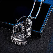 Load image into Gallery viewer, GUNGNEER Gothic Punk Grim Reaper Pendant Necklace Skull Jewelry Accessories Men Women