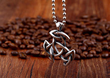Load image into Gallery viewer, GUNGNEER Celtic Knot Triquetra Irish Trinity Pendant Necklace Stainless Steel Jewelry Men Women
