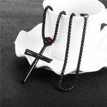 Load image into Gallery viewer, GUNGNEER Baseball Cross Necklace Stainless Steel Chain Jewelry Accessory For Men Women
