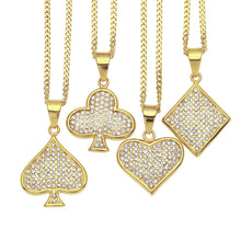 Load image into Gallery viewer, GUNGNEER Stainless Steel Heart Spade Diamond Club Poker Pendant Necklace Jewelry Accessories