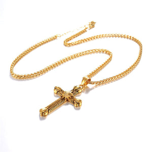 GUNGNEER Christian Necklace Cross Sun Sola Crystal Chain Bracelet Jewelry Accessory Set