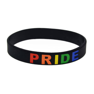 GUNGNEER LGBT Pride Bracelet Silicone Bangle Gay Lesbian Jewelry Gift For Men Women