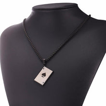 Load image into Gallery viewer, GUNGNEER Stainless Steel Ace Of Spade Pendant Necklace Punk Casino Gambling Jewelry Men Women