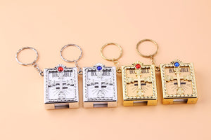 GUNGNEER Mini Bible Keychain God Cross Christian Jewelry Accessory Gift For Men Women