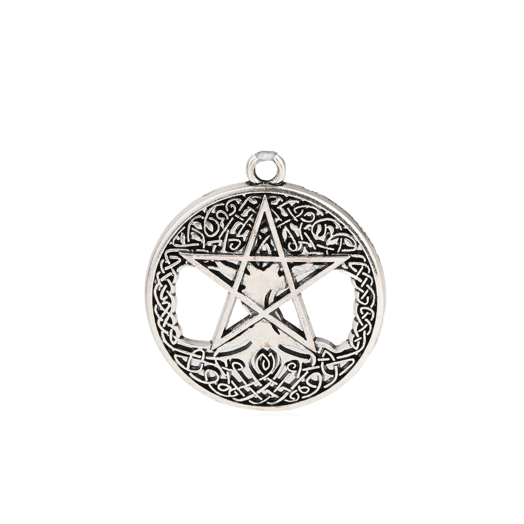 GUNGNEER Wicca Pentacle Tree of Life Hollow Pendant Pagan Jewelry Amulet for Necklace Men Women