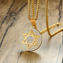 Load image into Gallery viewer, GUNGNEER David Star Necklace Gems Jewish Star Pendant Jewelry Accessories For Men Women