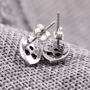 GUNGNEER Knight Templar Shield Stainless Steel Stud Earrings with Bracelet Jewelry Set