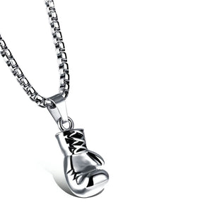 GUNGNEER Stainless Steel Sport Gym Boxing Glove Pendant Necklace Workout Jewelry Men Women