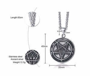 GUNGNEER Sigil of Baphomet Pendant Necklace Satan Jewelry Accessory Gift For Men Women
