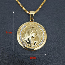 Load image into Gallery viewer, GUNGNEER Catholic Religious Virgin Mary Pendant Necklace Stainless Steel Jewelry Men Women