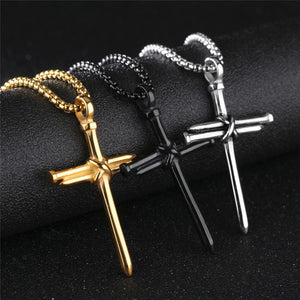 GUNGNEER Personalized Cross Necklace Stainless Steel Jesus Jewelry Gift For Men Women