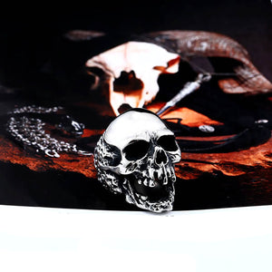 GUNGNEER Skull Biker Punk Gothic Ring Stainless Steel Skeleton Halloween Jewelry Accessories