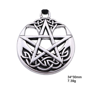 GUNGNEER Wicca Celtic Pentagram Pentacle Pendant Jewelry Accessories for Necklace Men Women