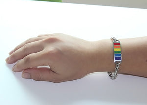 GUNGNEER Pride Bracelet Stainless Steel Gay Lesbian Bisexual LGBT Jewelry For Men Women