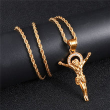 Load image into Gallery viewer, GUNGNEER Christ Cross Necklace Jesus Pendant Pray Jewelry Accessory Gift For Men Women