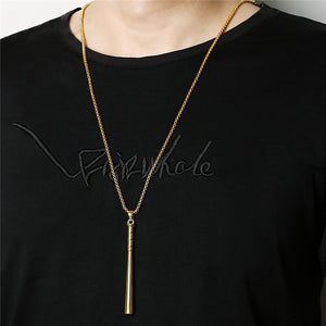 GUNGNEER Baseball Bat Necklace Stainless Steel Sports Charm Chain Jewelry For Men Women