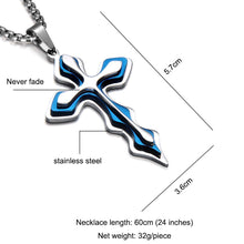 Load image into Gallery viewer, GUNGNEER Stainless Steel God Cross Necklace Christ Pendant Jewelry Outfit For Men Women