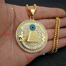 Load image into Gallery viewer, GUNGNEER Egyptian Pyramid Eye of Horus Stainless Steel Pendant Necklace Biker Ring Jewelry Set