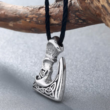 Load image into Gallery viewer, GUNGNEER Celtic Knot Viking Battle Axe Stainless Steel Pendant Necklace Jewelry for Men Women