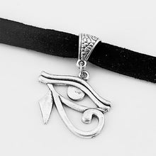 Load image into Gallery viewer, GUNGNEER Flat Faux Suede Eye Horus Choker Necklace Leather Braided Cord Bracleet Jewelry Set