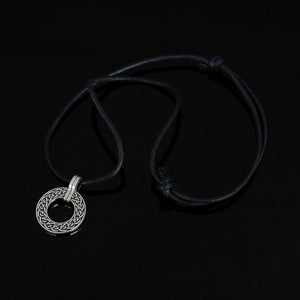 GUNGNEER Circular Celtic Knots Stainless Steel Pendant Necklace Infinity Bracelet Jewelry Set