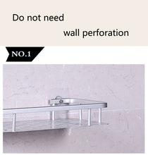 Load image into Gallery viewer, 2TRIDENTS Creative Wall Mount With Screws Stylish Stainless Steel Bathroom Shelf Storage Organizer
