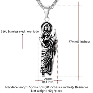 GUNGNEER Jesus Necklace Stainless Steel Christian Cross Jewelry Accessory For Men Women