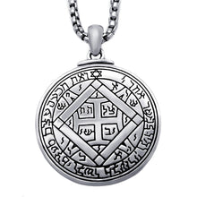 Load image into Gallery viewer, GUNGNEER Wicca Pentagram Pentacle Pendant Necklace Amulet Stainless Steel Box Chain Men Women