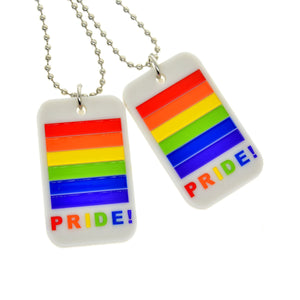 GUNGNEER Stainless Steel LGBT Gay Pride Silicone Dog Tag Necklace Bear Paw Bracelet Jewelry Set