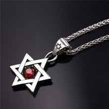 Load image into Gallery viewer, GUNGNEER Stainless Steel All Seeing Eye David Star Necklace Jewish Pendant Jeweley For Men