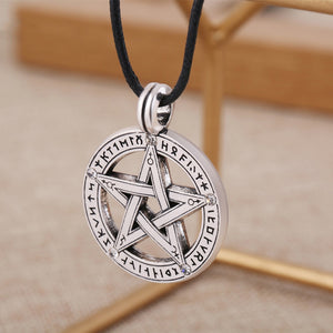 GUNGNEER Stainless Steel Pentacle Pentagram Necklace Tree of Life Bangle Wicca Pagan Jewelry Set