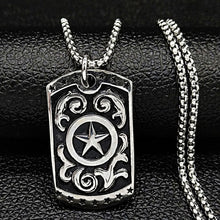 Load image into Gallery viewer, GUNGNEER Wicca Pagan Pentagram Stainless Steel Pendant Necklace Jewelry Amulet Men Women