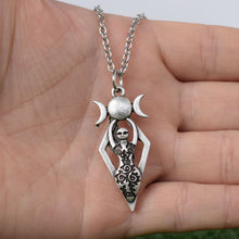 Load image into Gallery viewer, GUNGNEER Pagan Wicca Pentagram Pentacle Godness Girl Pendant Necklace Jewelry Amulet Talisman