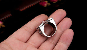 GUNGNEER Stainless Steel David Star Ring Jewish Solomon Ring Jewelry Accessory Gift For Men