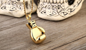 GUNGNEER Stainless Steel Boxing Gloves Pendant Necklace Gym Sport Fitness Jewelry Men Women