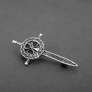 GUNGNEER Celtic Knots Trinity Love Stainless Steel Hair Pin Brooch Jewelry for Women
