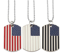 Load image into Gallery viewer, GUNGNEER Stainless Steel American Flag Pendant Necklace USA Patriot Freedom Bead Chain Jewelry
