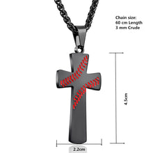 Load image into Gallery viewer, GUNGNEER Baseball Cross Necklace Sporty Stainless Steel Jewelry Accessory For Men Women