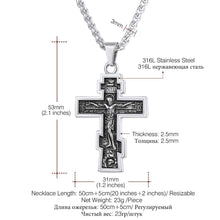 Load image into Gallery viewer, GUNGNEER Stainless Steel Pray Cross Necklace Jesus Pendant Jewelry Gift For Men Women