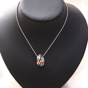 GUNGNEER Stainless Steel Vintage Rainbow Heart Bracelet Necklace LGBT Gay Jewelry Gift Set