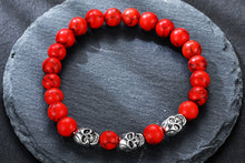 Load image into Gallery viewer, HoliStone Natural Lava Stone with Punky Skull Beaded Bracelet for Women and Men